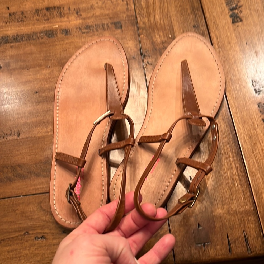 La Tropizienne leather sandals purchased in Paris.